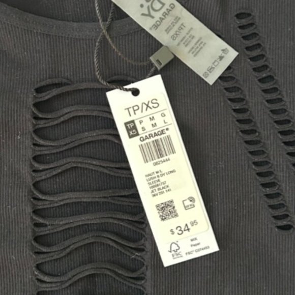 NWT Garage Lush B.DY Long Sleeve in Jet Black - Picture 4 of 4